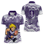 Fremantle Dockers Women Polo Shirt Aboriginal Dot Pattern - Football Mascot Heritage Pride