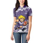 Fremantle Dockers Women Polo Shirt Aboriginal Dot Pattern - Football Mascot Heritage Pride