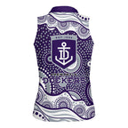 Fremantle Dockers Women Sleeveless Polo Shirt Aboriginal Dot Pattern - Football Mascot Heritage Pride