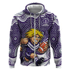 Fremantle Dockers Zip Hoodie Aboriginal Dot Pattern - Football Mascot Heritage Pride