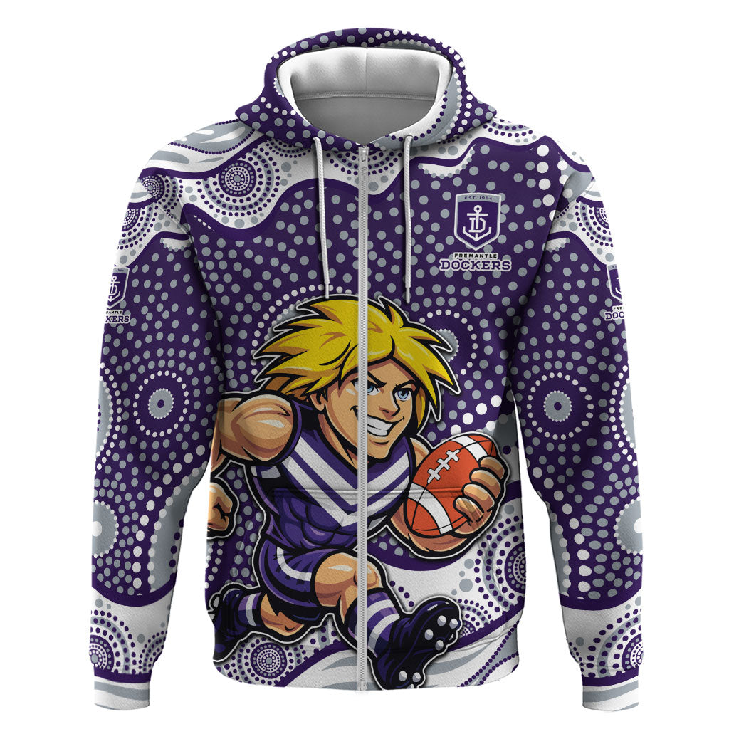 Fremantle Dockers Zip Hoodie Aboriginal Dot Pattern - Football Mascot Heritage Pride