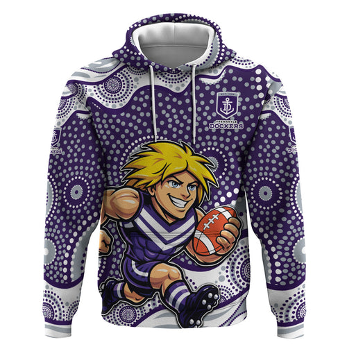 Fremantle Dockers Zip Hoodie Aboriginal Dot Pattern - Football Mascot Heritage Pride
