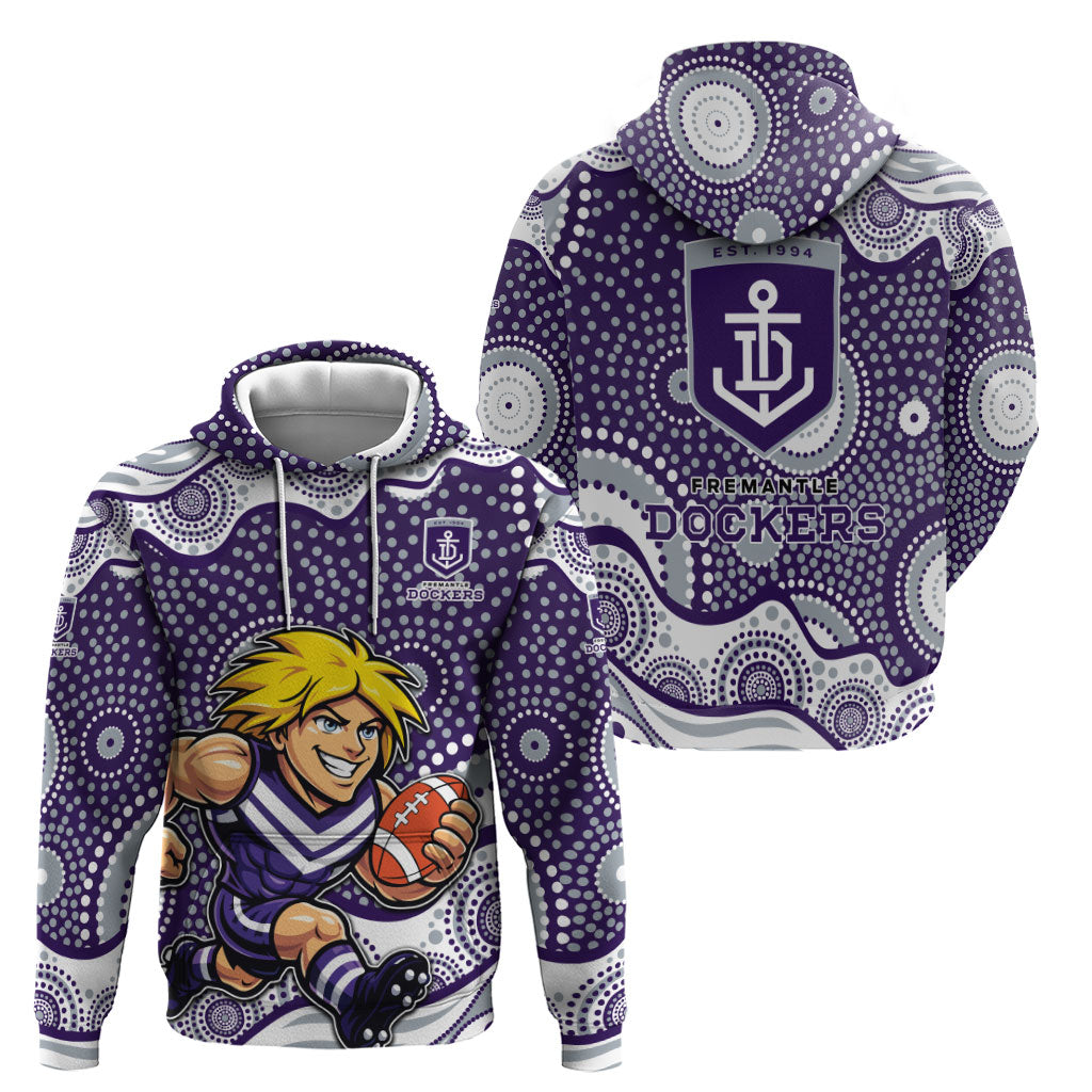 Fremantle Dockers Zip Hoodie Aboriginal Dot Pattern - Football Mascot Heritage Pride