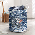 Geelong Cats Laundry Basket Aboriginal Dot Pattern - Football Mascot Heritage Pride