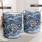 Geelong Cats Laundry Basket Aboriginal Dot Pattern - Football Mascot Heritage Pride