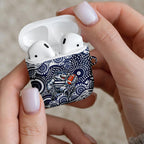 Geelong Cats AirPods Case Aboriginal Dot Pattern - Football Mascot Heritage Pride