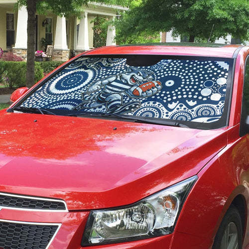 Geelong Cats Auto Sun Shade Aboriginal Dot Pattern - Football Mascot Heritage Pride