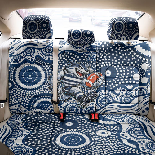 Geelong Cats Back Car Seat Cover Aboriginal Dot Pattern - Football Mascot Heritage Pride