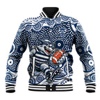 Geelong Cats Baseball Jacket Aboriginal Dot Pattern - Football Mascot Heritage Pride