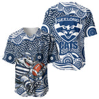 Geelong Cats Baseball Jersey Aboriginal Dot Pattern - Football Mascot Heritage Pride