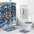 Geelong Cats Bathroom Set Aboriginal Dot Pattern - Football Mascot Heritage Pride