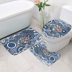 Geelong Cats Bathroom Set Aboriginal Dot Pattern - Football Mascot Heritage Pride