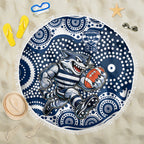 Geelong Cats Beach Blanket Aboriginal Dot Pattern - Football Mascot Heritage Pride