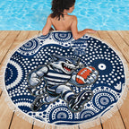 Geelong Cats Beach Blanket Aboriginal Dot Pattern - Football Mascot Heritage Pride