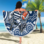 Geelong Cats Beach Blanket Aboriginal Dot Pattern - Football Mascot Heritage Pride