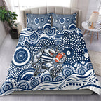 Geelong Cats Bedding Set Aboriginal Dot Pattern - Football Mascot Heritage Pride