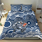 Geelong Cats Bedding Set Aboriginal Dot Pattern - Football Mascot Heritage Pride
