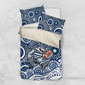 Geelong Cats Bedding Set Aboriginal Dot Pattern - Football Mascot Heritage Pride
