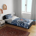 Geelong Cats Bedding Set Aboriginal Dot Pattern - Football Mascot Heritage Pride