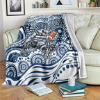 Geelong Cats Blanket Aboriginal Dot Pattern - Football Mascot Heritage Pride