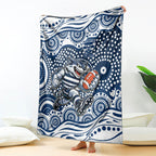 Geelong Cats Blanket Aboriginal Dot Pattern - Football Mascot Heritage Pride