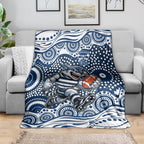 Geelong Cats Blanket Aboriginal Dot Pattern - Football Mascot Heritage Pride