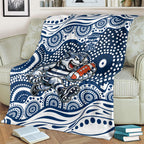Geelong Cats Blanket Aboriginal Dot Pattern - Football Mascot Heritage Pride