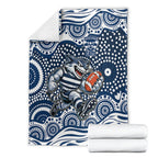 Geelong Cats Blanket Aboriginal Dot Pattern - Football Mascot Heritage Pride