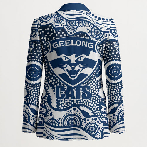 Geelong Cats Blazer Aboriginal Dot Pattern - Football Mascot Heritage Pride