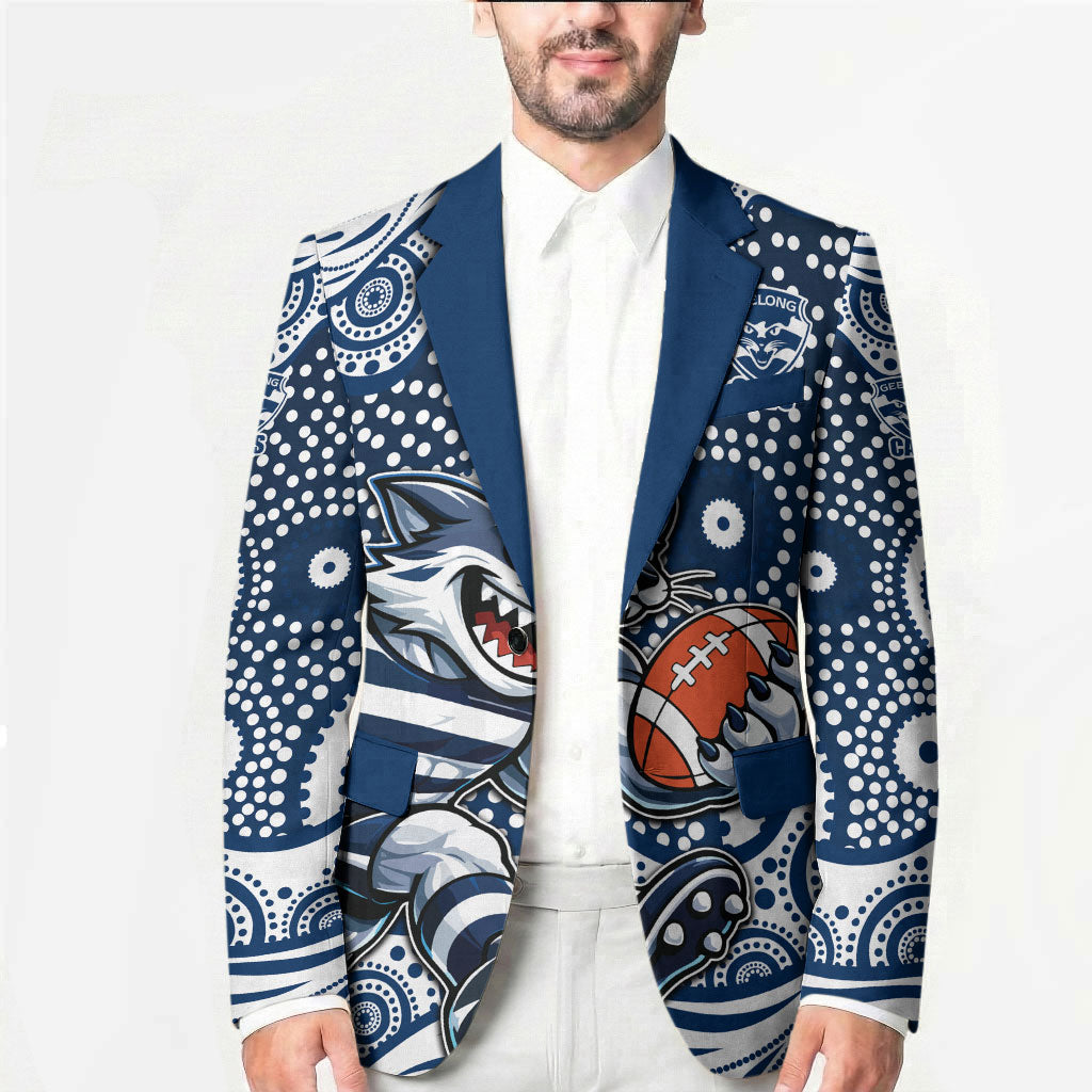 Geelong Cats Blazer Aboriginal Dot Pattern - Football Mascot Heritage Pride