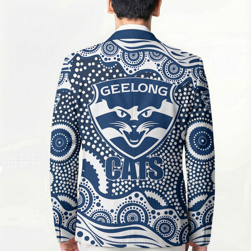 Geelong Cats Blazer Aboriginal Dot Pattern - Football Mascot Heritage Pride