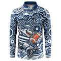 Geelong Cats Button Sweatshirt Aboriginal Dot Pattern - Football Mascot Heritage Pride