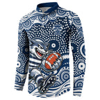 Geelong Cats Button Sweatshirt Aboriginal Dot Pattern - Football Mascot Heritage Pride