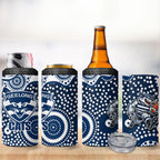 Geelong Cats 4 in 1 Can Cooler Tumbler Aboriginal Dot Pattern - Football Mascot Heritage Pride