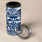Geelong Cats 4 in 1 Can Cooler Tumbler Aboriginal Dot Pattern - Football Mascot Heritage Pride