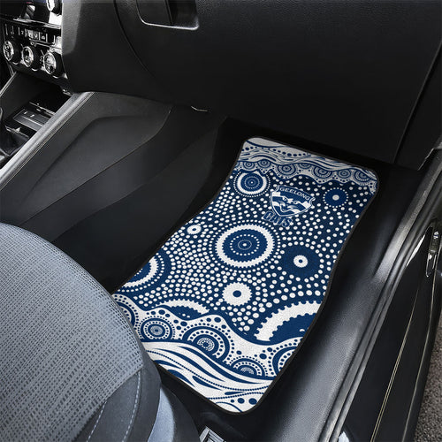 Geelong Cats Car Mats Aboriginal Dot Pattern - Football Mascot Heritage Pride