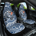 Geelong Cats Car Seat Cover Aboriginal Dot Pattern - Football Mascot Heritage Pride