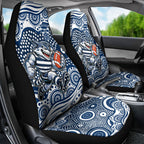 Geelong Cats Car Seat Cover Aboriginal Dot Pattern - Football Mascot Heritage Pride