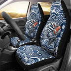 Geelong Cats Car Seat Cover Aboriginal Dot Pattern - Football Mascot Heritage Pride