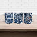 Geelong Cats Ceramic Mug Aboriginal Dot Pattern - Football Mascot Heritage Pride
