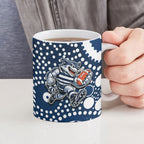 Geelong Cats Ceramic Mug Aboriginal Dot Pattern - Football Mascot Heritage Pride