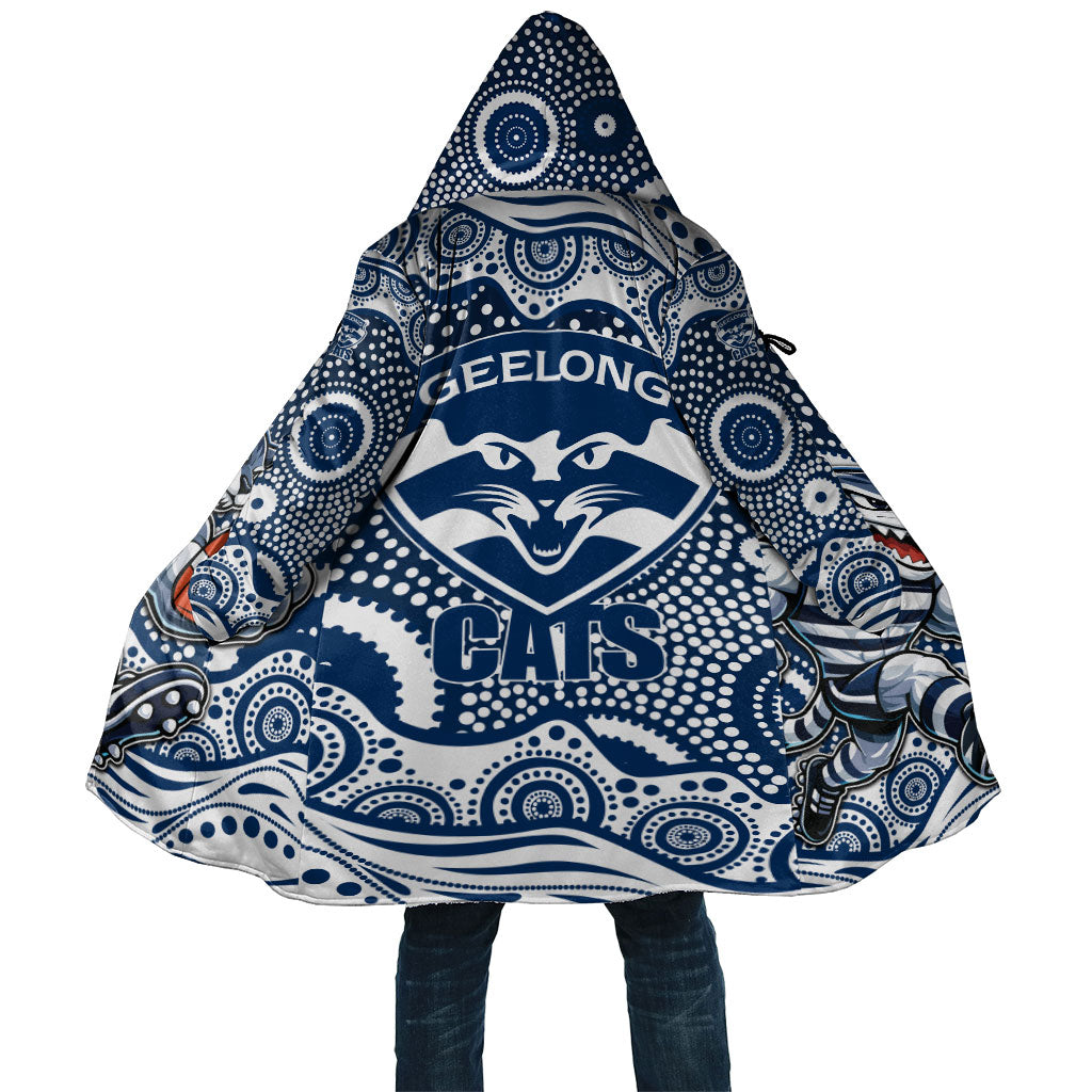 Geelong Cats Cloak Aboriginal Dot Pattern - Football Mascot Heritage Pride