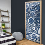 Geelong Cats Door Cover Aboriginal Dot Pattern - Football Mascot Heritage Pride