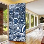 Geelong Cats Door Cover Aboriginal Dot Pattern - Football Mascot Heritage Pride