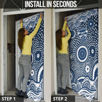 Geelong Cats Door Cover Aboriginal Dot Pattern - Football Mascot Heritage Pride