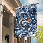Geelong Cats Garden Flag Aboriginal Dot Pattern - Football Mascot Heritage Pride