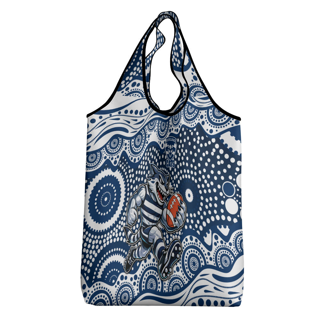 Geelong Cats Grocery Bag Aboriginal Dot Pattern - Football Mascot Heritage Pride