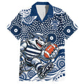 Geelong Cats Hawaiian Shirt Aboriginal Dot Pattern - Football Mascot Heritage Pride
