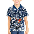 Geelong Cats Hawaiian Shirt Aboriginal Dot Pattern - Football Mascot Heritage Pride