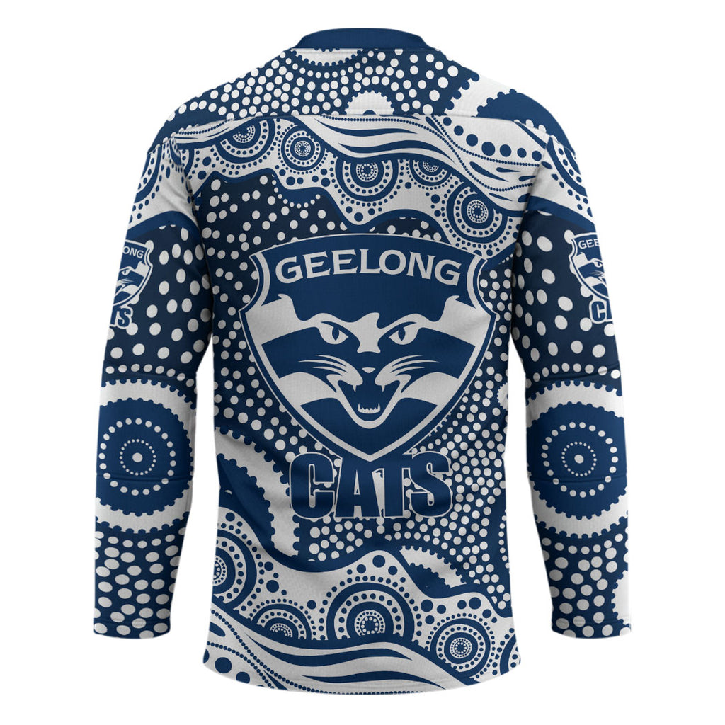 Geelong Cats Hockey Jersey Aboriginal Dot Pattern - Football Mascot Heritage Pride